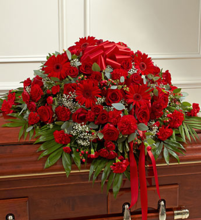 Red Mixed Casket Spray