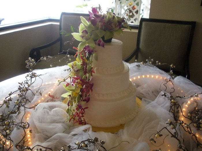 Cake Decorated with assorted Orchids