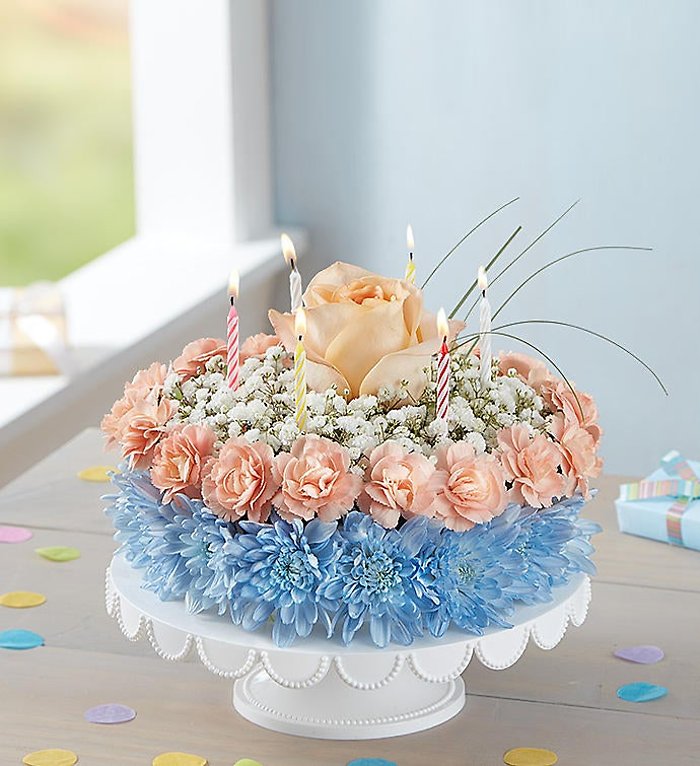 Coastal Flower Cake Bouquet