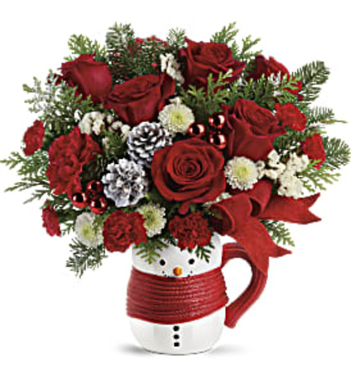 Send a Hug Snowman Mug Bouquet