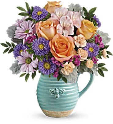 Busy Bee Pitcher Bouquet