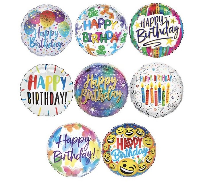 9\" Happy Birthday Stick Balloon