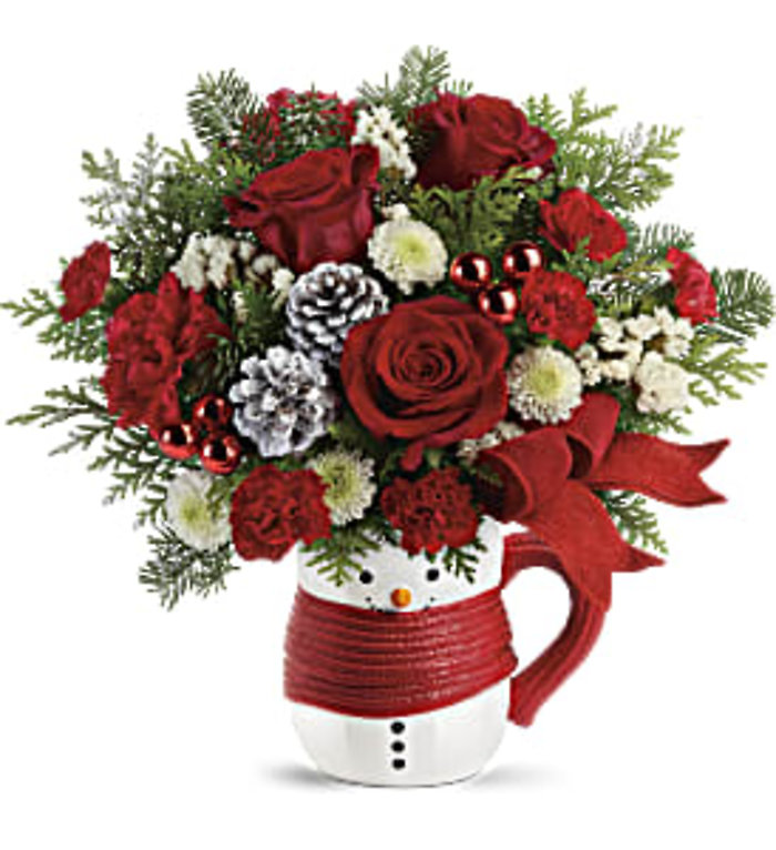 Send a Hug Snowman Mug Bouquet