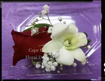 Rose and Orchid Boutonniere