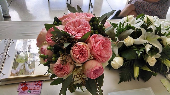 Pink Garden Rose Bridal Bouquet