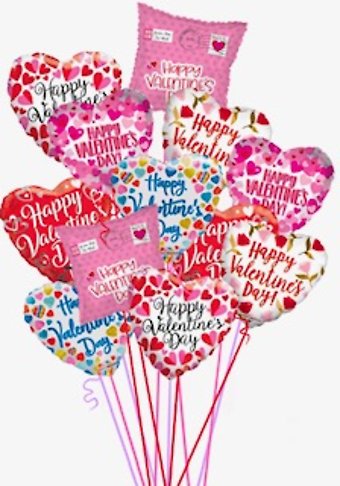 One Dozen Valentines Day Balloons