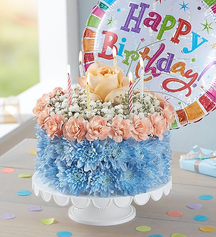 Coastal Flower Cake Bouquet