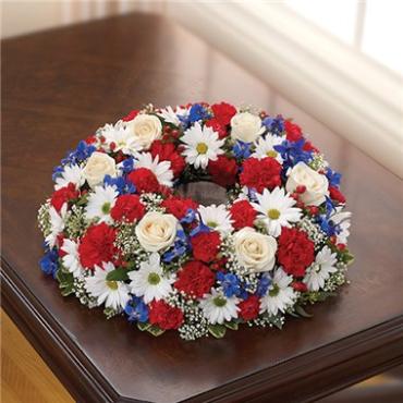 Red, White & Blue Cremation Wreath