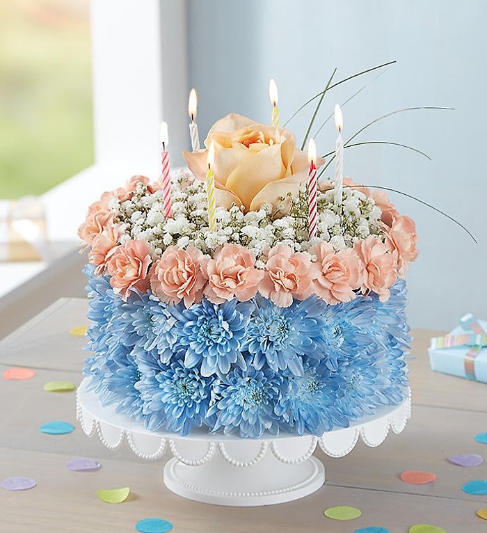 Coastal Flower Cake Bouquet