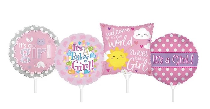It\'s A Girl Stick Balloon