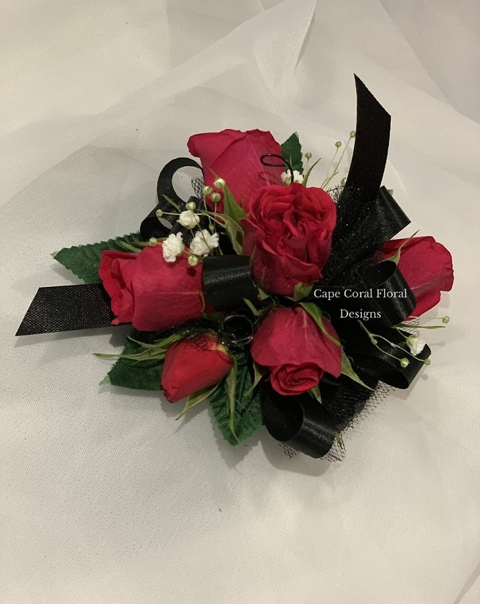 Red Spray Rose Corsage