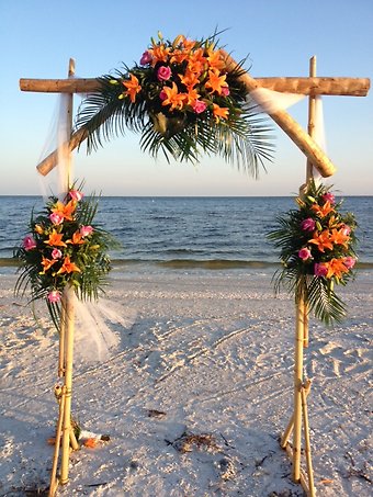 Decorated Arch with Lilies and Roses