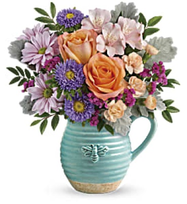Busy Bee Pitcher Bouquet
