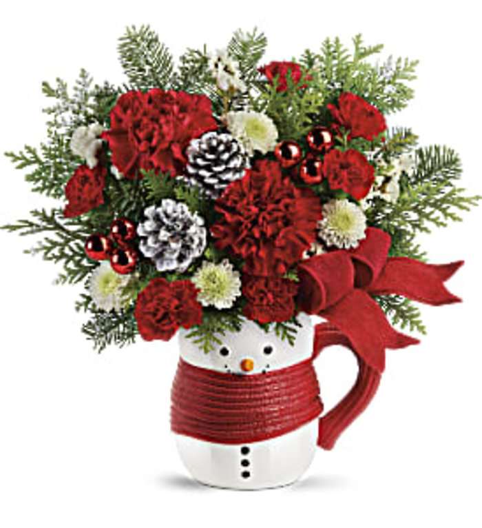 Send a Hug Snowman Mug Bouquet