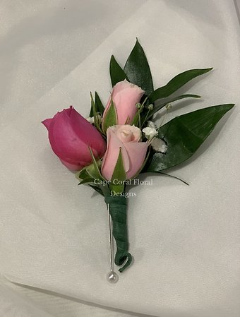 Ht & Lt Pink Spray Rose Boutonniere