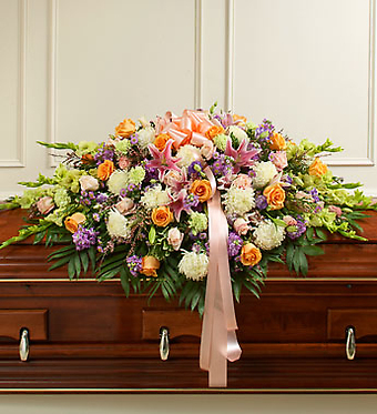 Pastel Mixed Flower Full Casket Spray