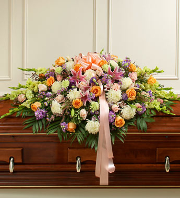 Pastel Mixed Flower Full Casket Spray