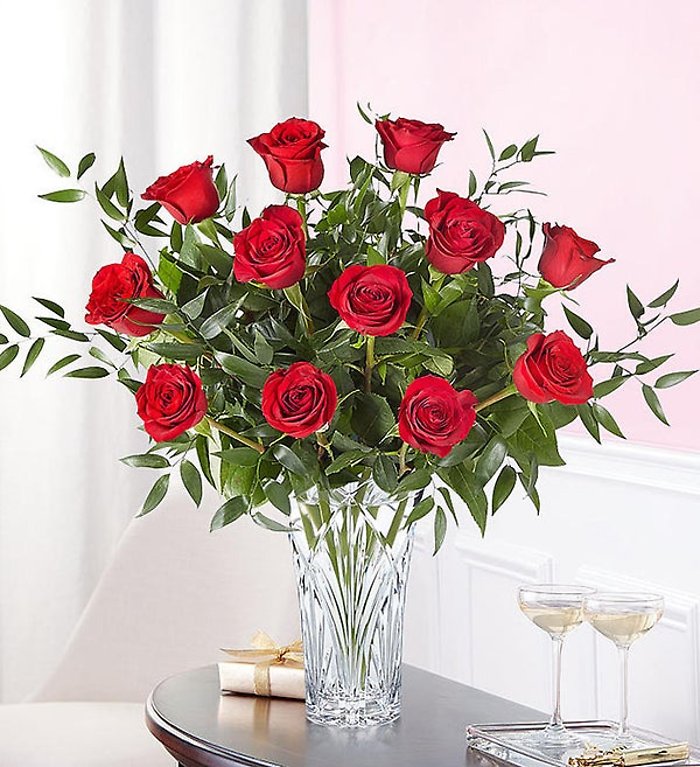 Marquis Crystal by Waterford Premium Long Stem Roses