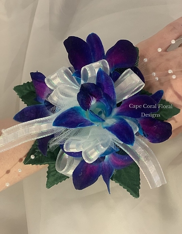 Blue Bom Orchid Corsage