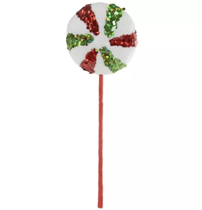 Glitter Pepermint Candy Pick