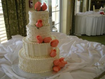 Peach Rose Decorated Cake