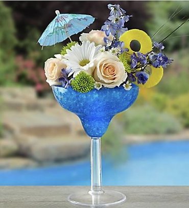 Blue Hawaiian Floral Margarita