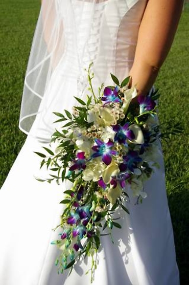 Orchid and Calla Lily Cascading Bouquet