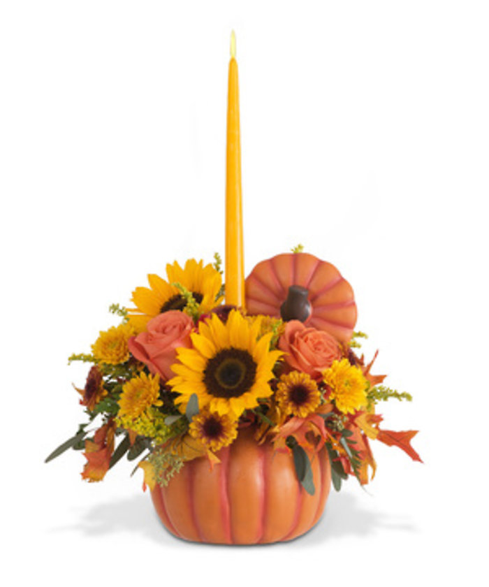 Pumpkin Centerpiece with Candle