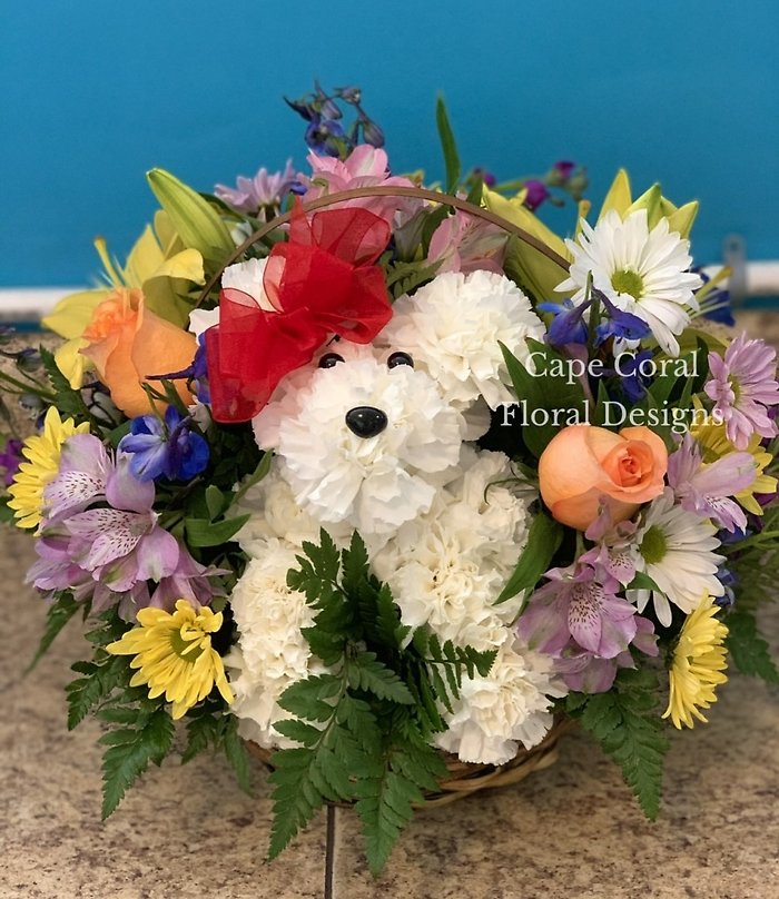 Blooming Garden Dog