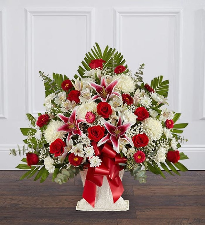 Rose And Lily Floor Basket