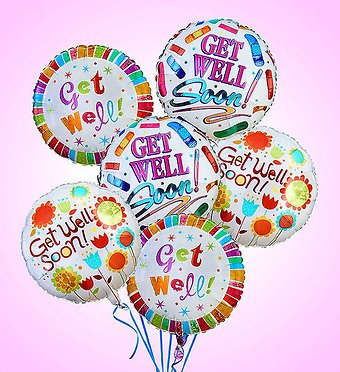 6 Get Well Mylar Balloons