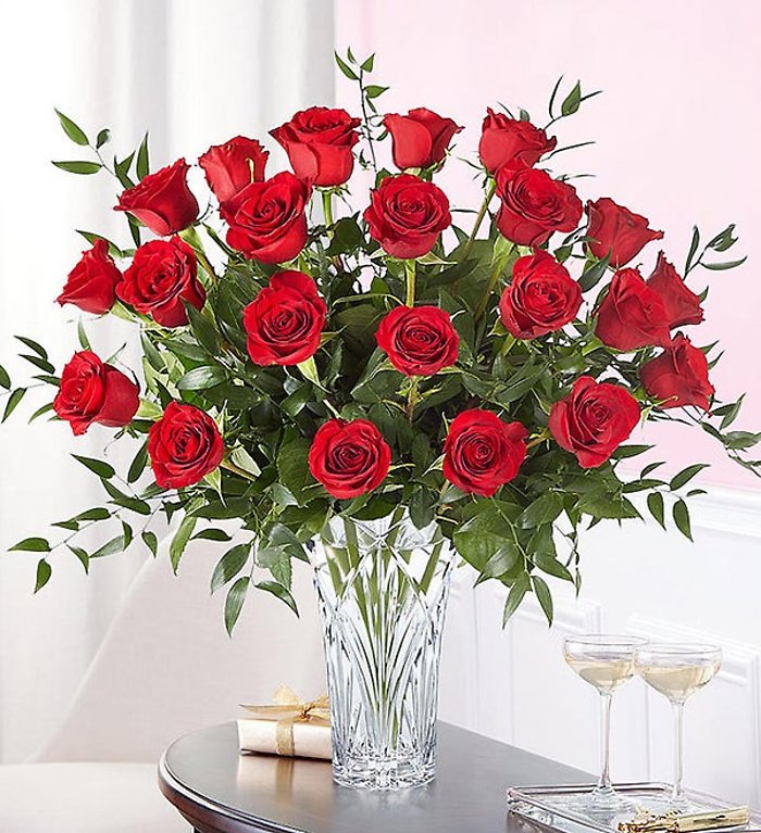 Marquis Crystal by Waterford Premium Long Stem Roses