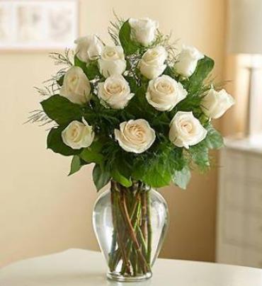 Rose Elegance Premium Long Stem White Roses
