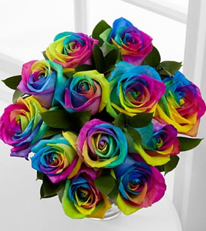 Time to Celebrate Rainbow Rose Bouquet